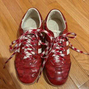 STEVE MADDEN HUDSIN RED CROCODILE SNEAKER - 8.5